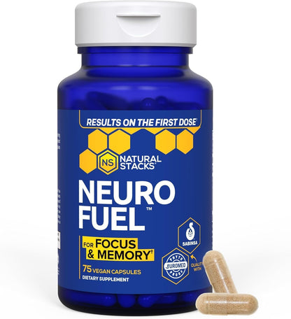 Natural Stacks NeuroFuel Original - Suplemento Nootrópico para la Concentración y Memoria - 75 Cápsulas – Image 1