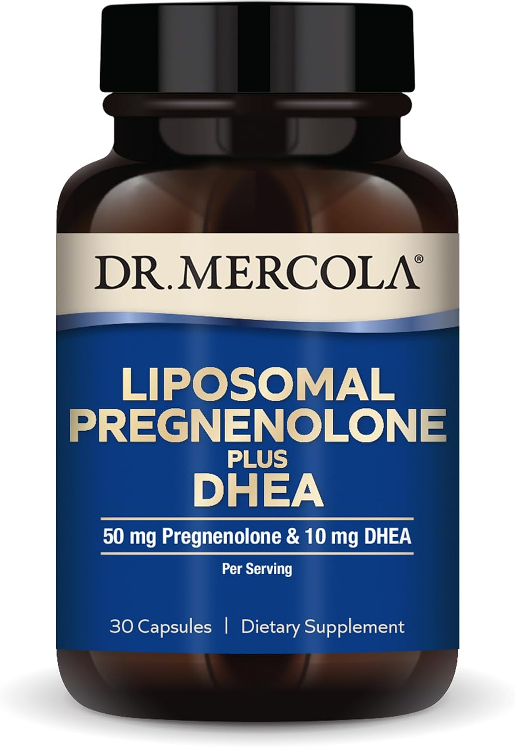 Dr. Mercola Liposomal Pregnenolone Plus DHEA, 60 Cápsulas (2 Paquetes de 30)