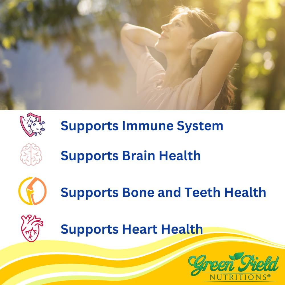 Greenfield Nutritions Vitamina D3 Halal 5000 IU - 120 Softgels de Gelatina de Res