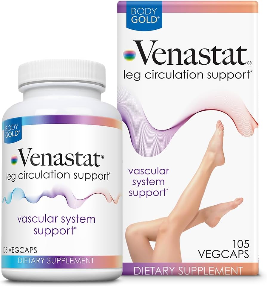 Body Gold Venastat – Suplemento para la salud venosa y circulación, 105 cápsulas veganas