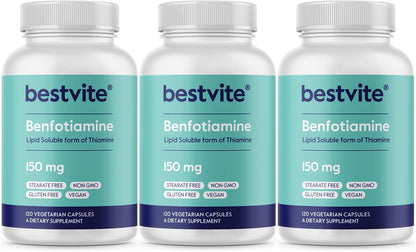 BESTVITE Benfotiamina 150mg (240 Cápsulas Vegetarianas) - Sin Estearatos - Sin Dióxido de Silicio - Vegano - Sin OGM - Sin – Image 8