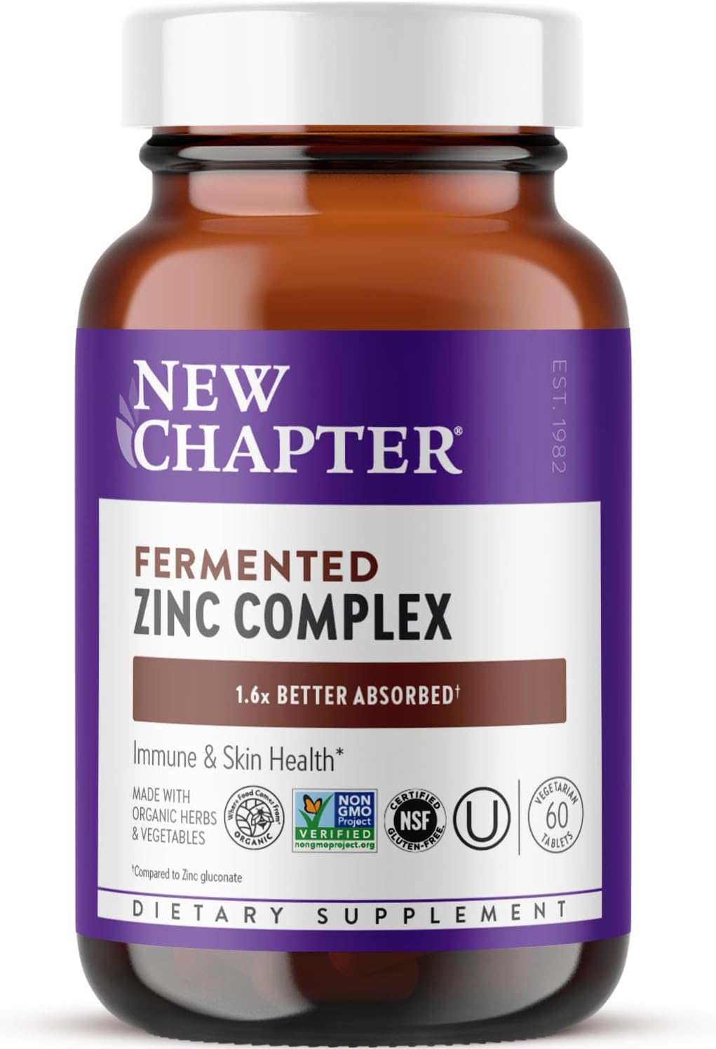 New Chapter Complejo de Zinc Fermentado con Cobre - 60 Tablets