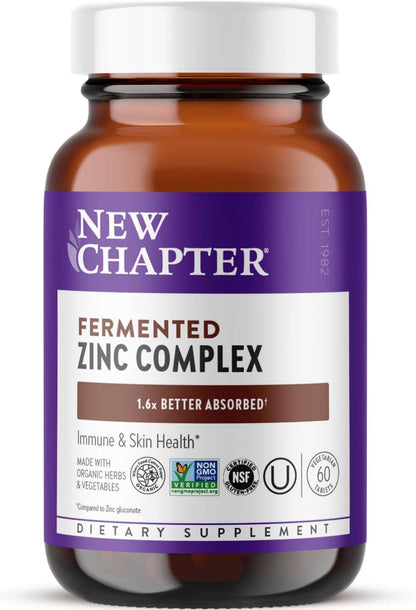 New Chapter Complejo de Zinc Fermentado con Cobre - 60 Comprimidos – Image 1