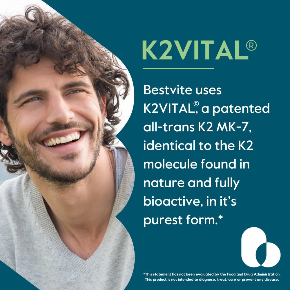 BESTVITE Vitamina K2 100 mcg (MK-7) - 240 Cápsulas Vegetarianas