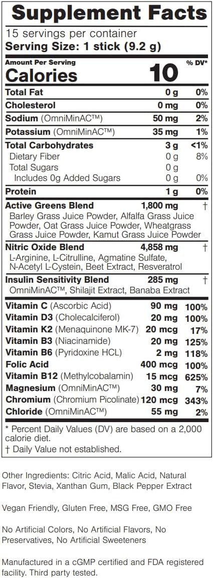 BEpic GR8 Greens Activ Superfood Powder Orgánico - 60 Sobres