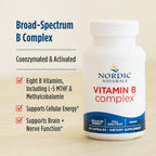 Nordic Naturals Complejo de Vitamina B - 45 Cápsulas con Tiamina, Riboflavina, Niacina, B6 y B12, Folato, Biotina, Ácido Pantoténico