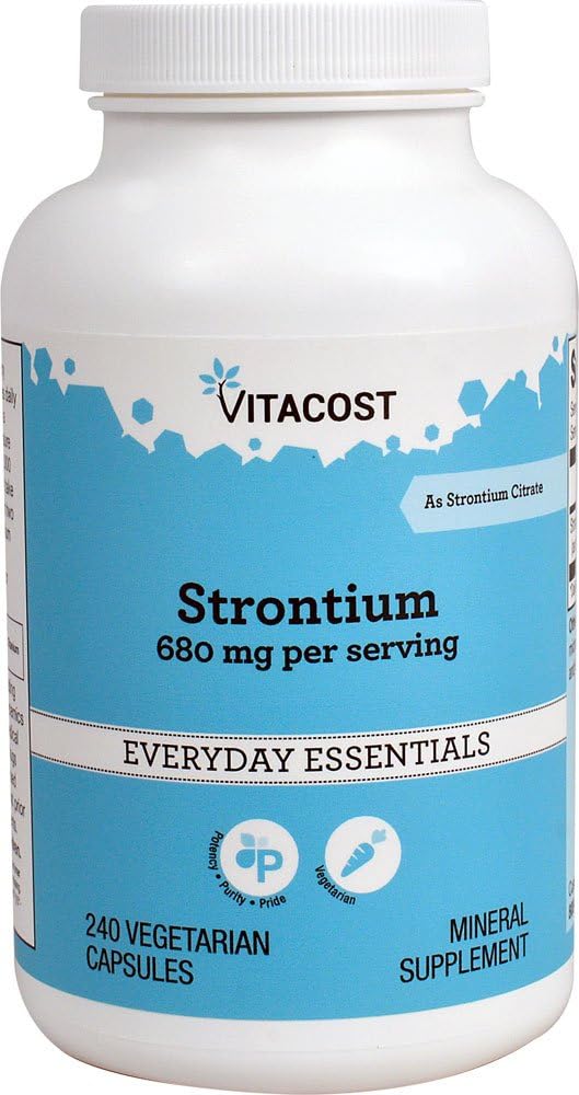 Vitacost Estroncio - 680 mg por porción - 240 cápsulas vegetarianas