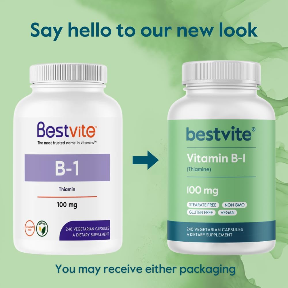BESTVITE Vitamina B-1 100mg (240 Cápsulas Vegetarianas)