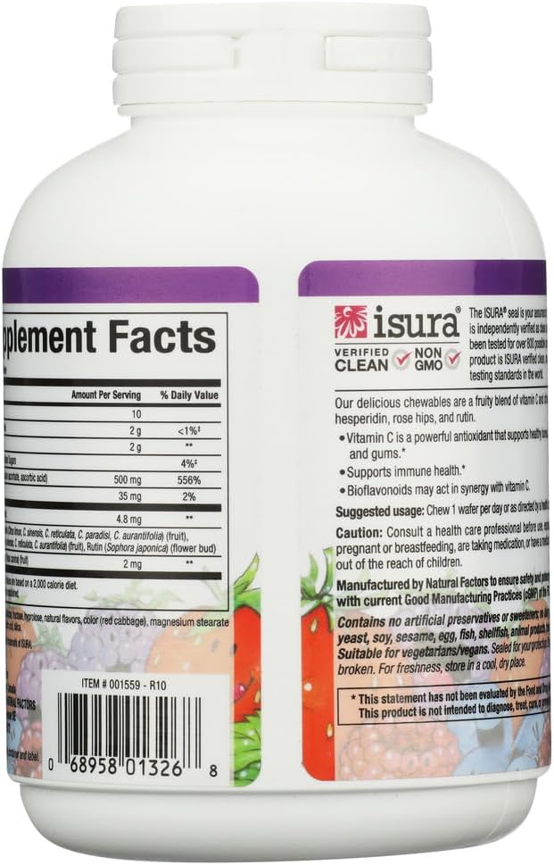 Natural Factors Vitamina C Masticable para Niños 500 mg - 90 Comprimidos
