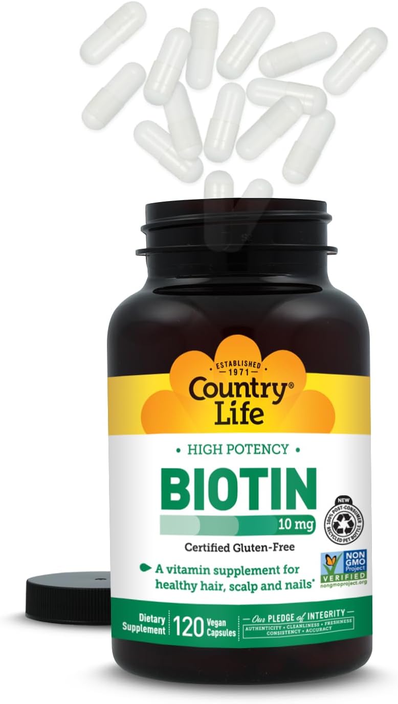 Country Life Biotina 10 mg (10000 mcg) - Vegano y Sin Gluten