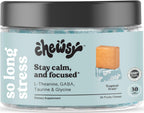 Chewsy So Long Stress – Gomitas calmantes con L-teanina, GABA, Glicina, Tirosina, Taurina y Magnesio – Sin OGM y gluten – Sabor tropical, 30 unidades