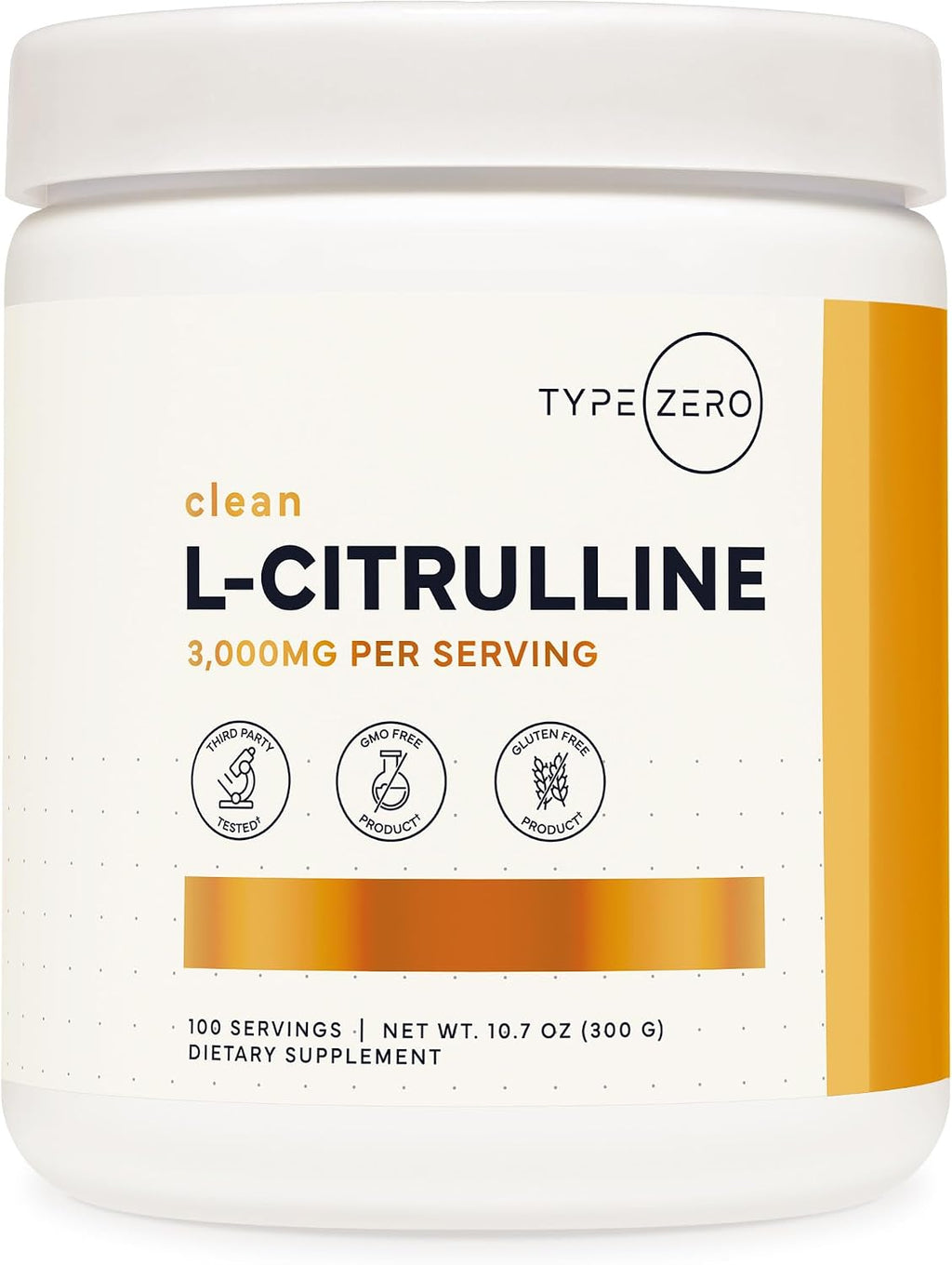 Type Zero L-Citrulina Base en Polvo, 3.000 mg por ración - 100 raciones