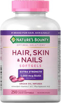Nature's Bounty Biotina 5000 mcg - 250 Gelatinas Blandas Extra Fuerza (Envase de 4 Botellas)