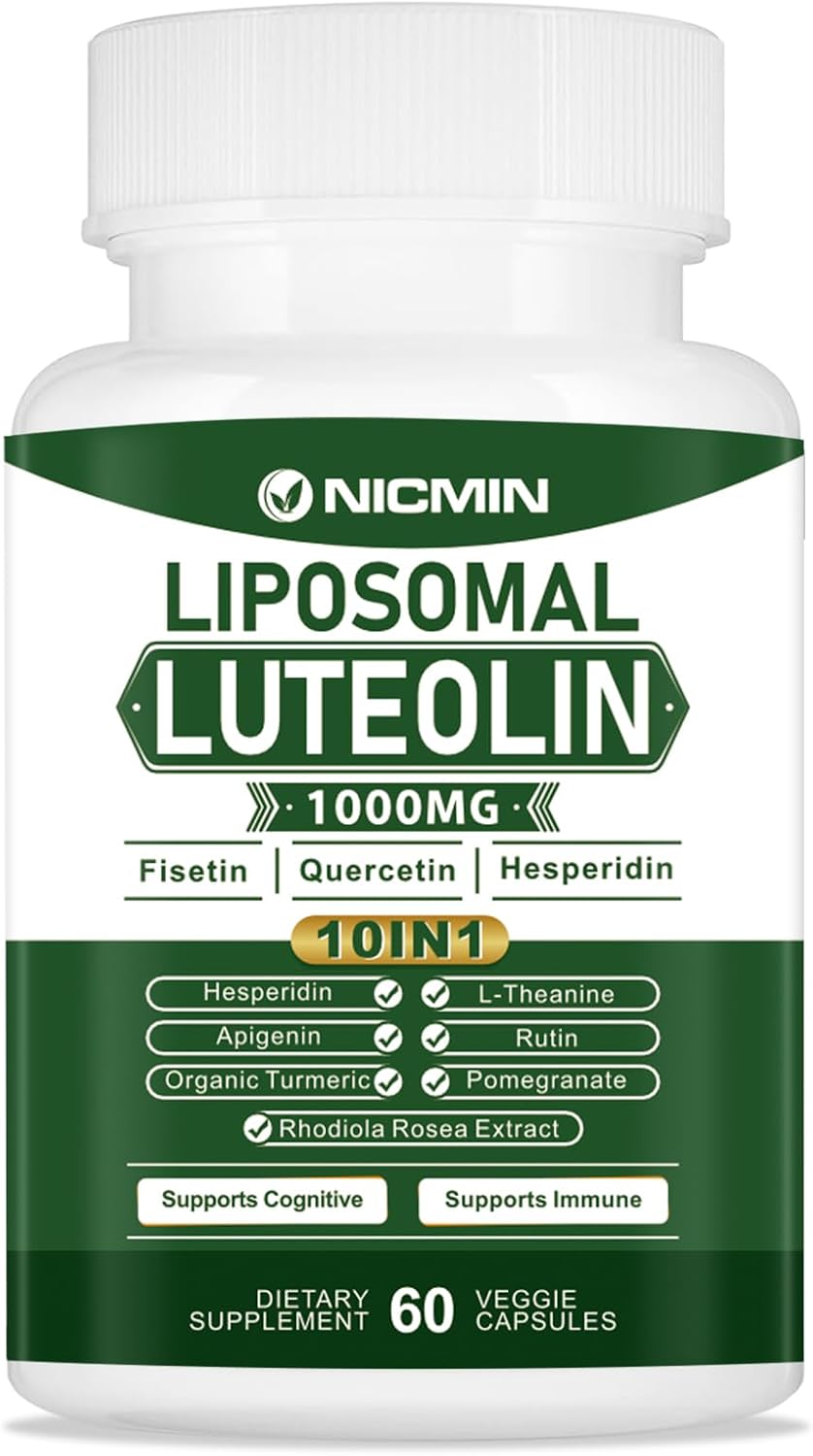 NICMIN 1000mg Luteolina Liposomal, Máxima Absorción, 60 Cápsulas