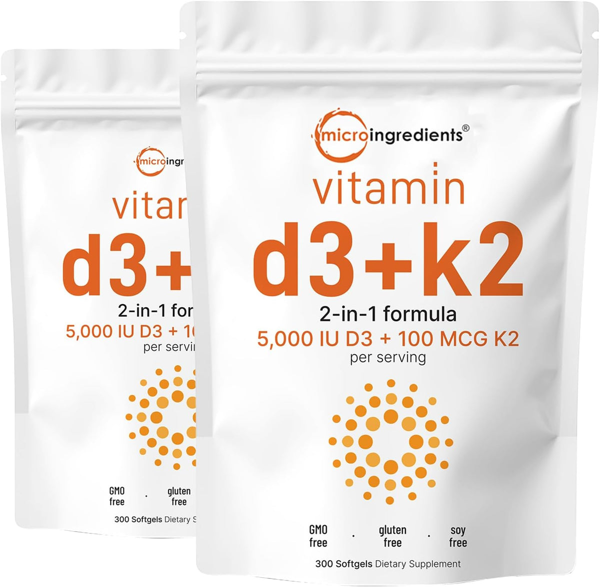 Micro Ingredients Vitamina D3 5.000 UI + K2 – 300 cápsulas blandas de tamaño mini, fáciles de tragar. – Image 7