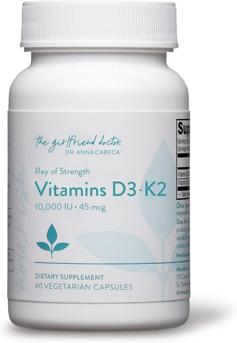 VIDAPURA Ray of Strength D3K2 - Vitamina D3 5000 UI y K2 (MK-7) - 60 Cápsulas Blandas