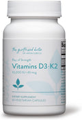 VIDAPURA Ray of Strength D3K2 - Alta Potencia Vitamina D3 5000 UI y K2 (MK-7) - Salud Ósea, Inmune y Cardíaca - 60 Cápsulas