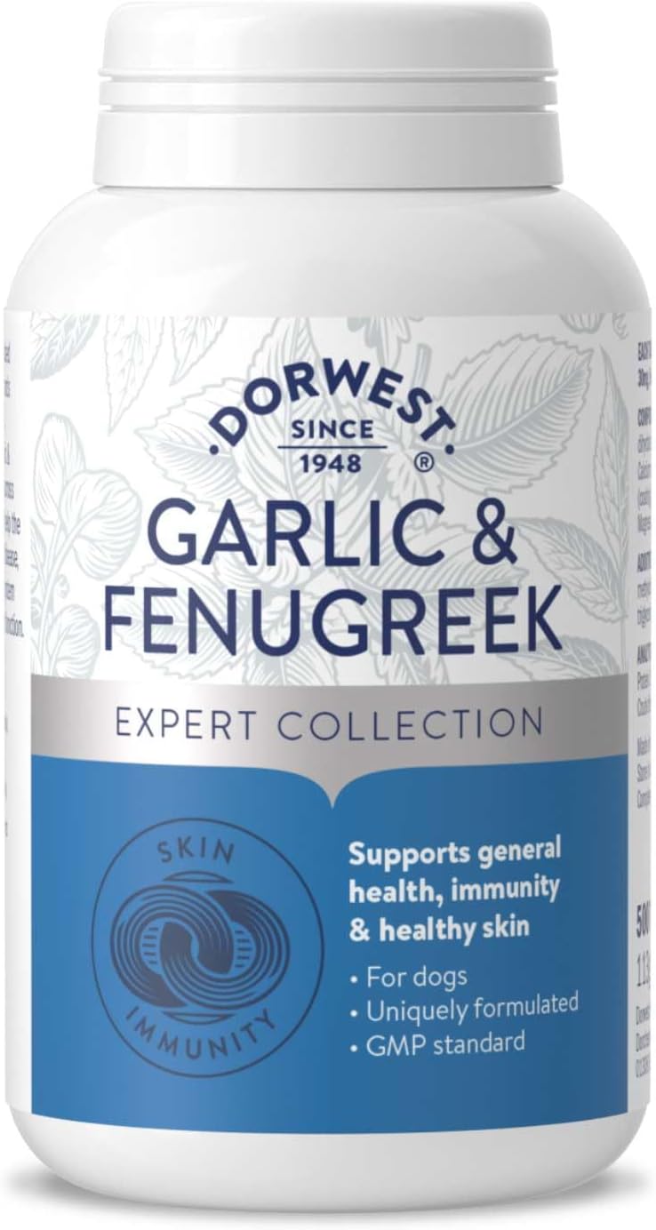 Dorwest Herbs Comprimidos de Ajo y Fenogreco para Perros y Gatos (500 Comprimidos)