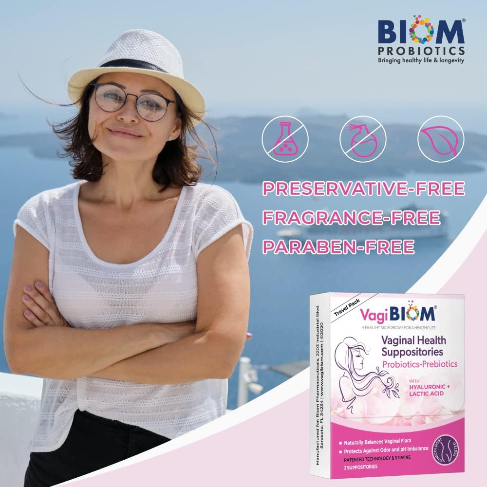 VagiBiom Óvulos Probióticos Pack de Viaje (2 unidades) – Equilibrio de la Flora Vaginal