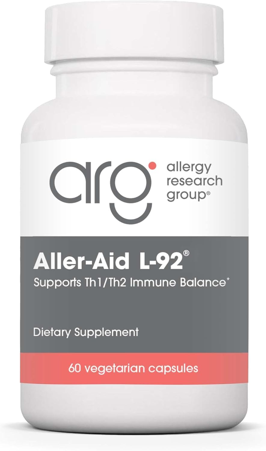 Allergy Research Group ARG Aller-Aid L-92 - Apoyo inmunitario postbiótico - L-92 con vitamina C y botánicos - Hipoalergénico - 60 cápsulas