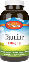 Carlson – Taurina, Aminoácido Libre, 1000 mg, 300 Cápsulas