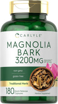 Carlyle Corteza de Magnolia | 180 Cápsulas en Polvo | Suplemento de Extracto Herbal | No-GMO, Sin Gluten