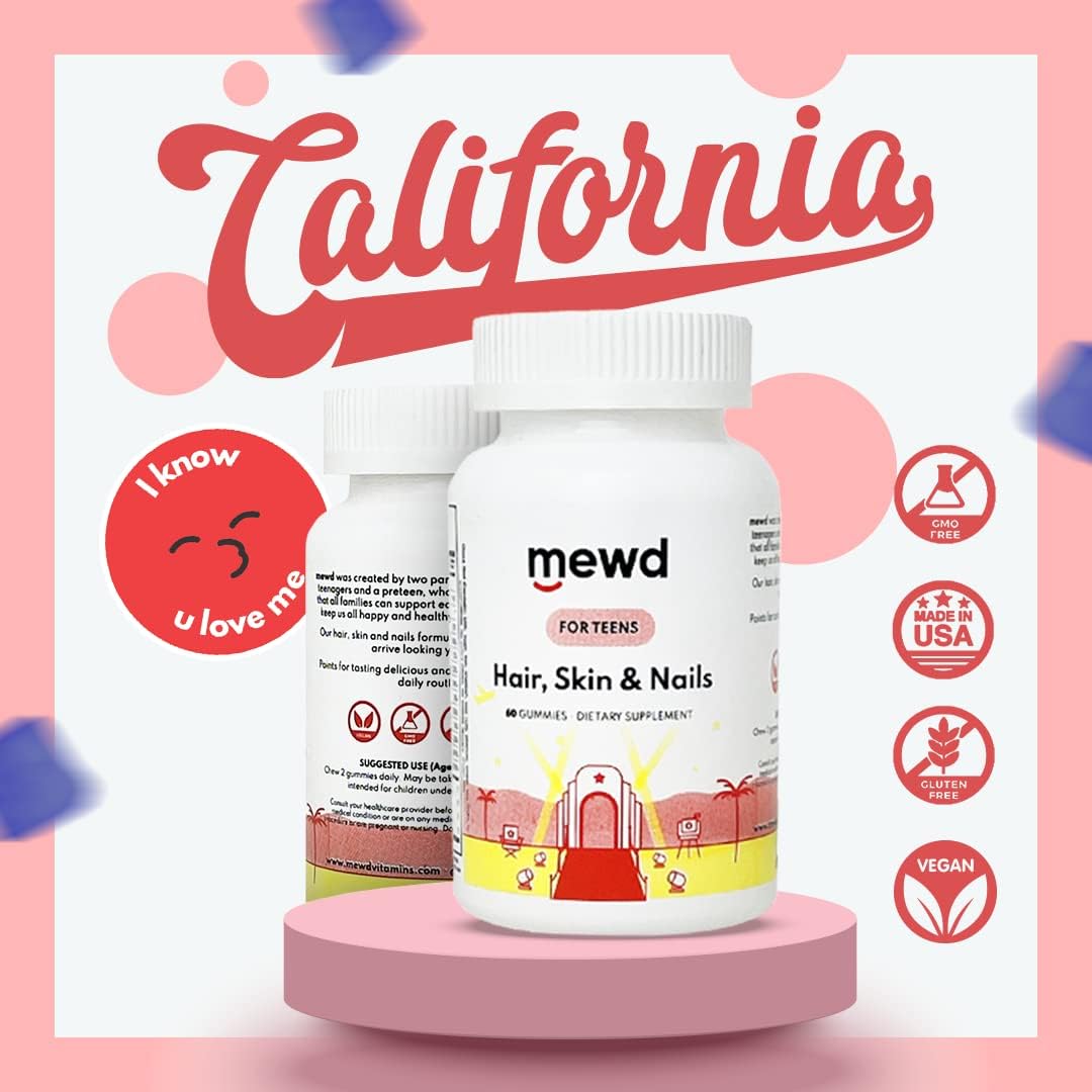 MEWD Multivitamínico en Gomitas para Adolescentes y Niños - Pelo, Piel y Uñas - 60 Gomitas