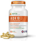 INVITA ADK 10 – Suplemento de Vitaminas A, D3 10,000 UI y K2-MK7 – 90 Cápsulas