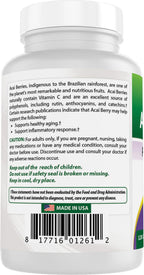 Acai Berry 600mg por Dosis - 100% Puro - 120 Cápsulas