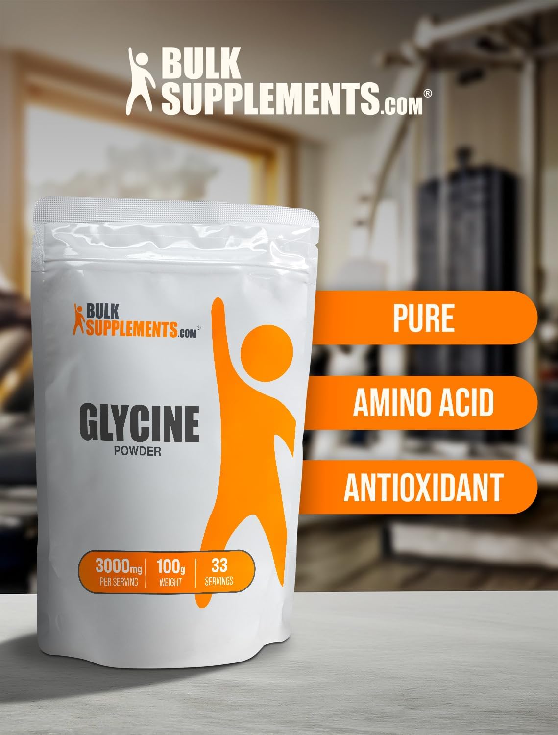 BulkSupplements.com Glycine Powder - Amino Acid Supplement - Unflavored and Gluten Free - 3g per Serving - 100g (3.5 oz)
