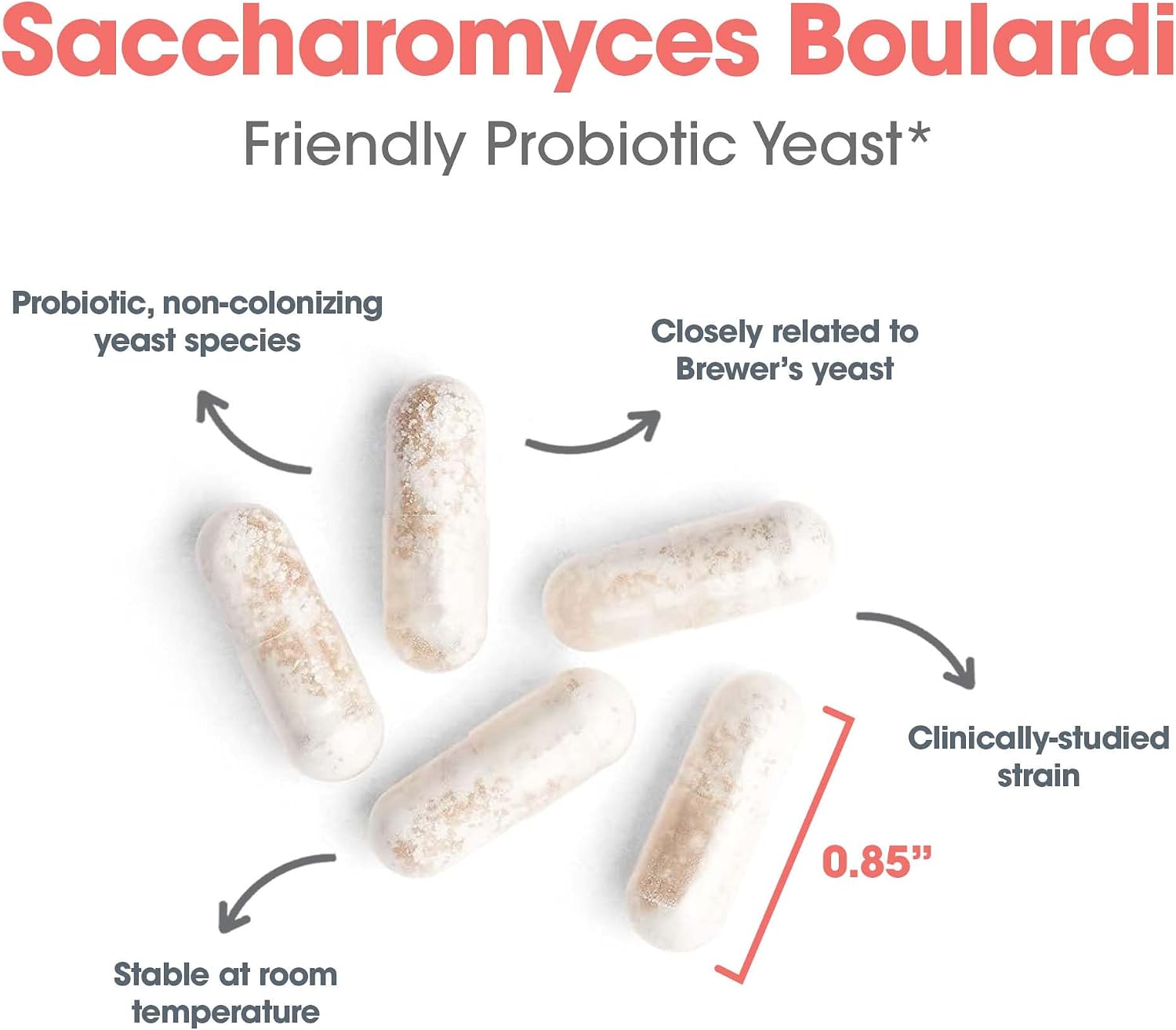 ARG Essential-Biotic Saccharomyces Boulardii - 9 mil millones UFC - Probiótico de levadura - Vegetariano - 60 Cápsulas