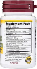 NutriBiotic DefensePlus, 45 comprimidos | Apoyo inmunitario 11 en 1 con vitamina C, zinc, extracto de semilla de pomelo, equinácea, raíz de astrágalo y extractos de hongos | Vegano y sin gluten