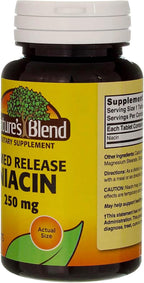 Nature's Blend Niacina de Liberación Sostenida 250 mg, 100 Comprimidos