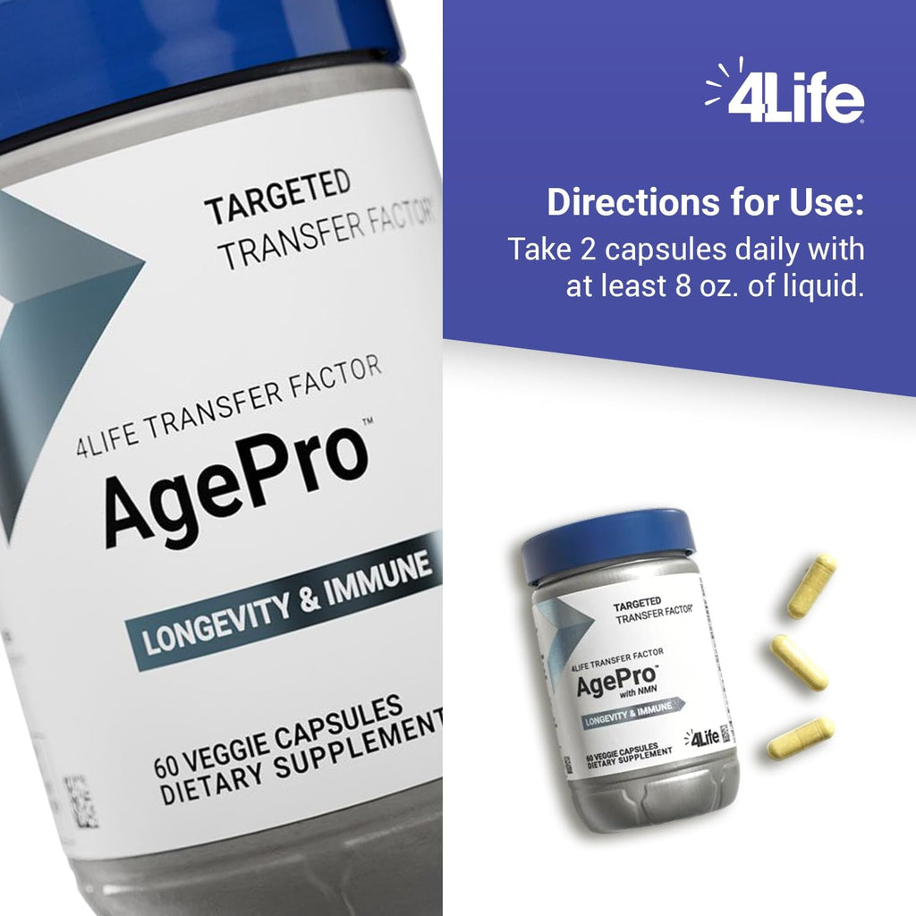 4Life Transfer Factor AgePro - Apoyo al Envejecimiento Saludable con NMN (60 Cápsulas)