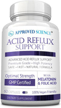 Approved Science® Acid Reflux Support - Apoyo para el Reflujo Ácido con Melatonina, Raíz de Malvavisco, L-Taurina - 60 Cápsulas Veganas