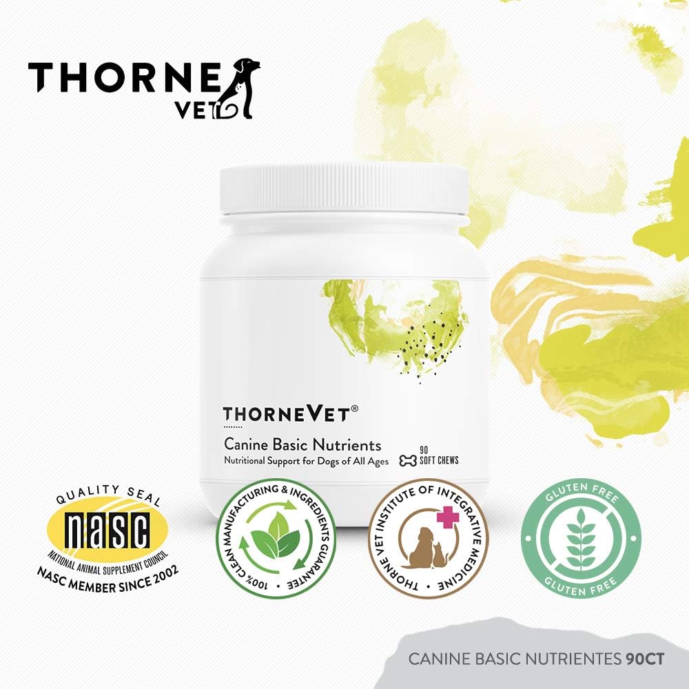 ThorneVET Canine Basic Nutrients – Suplemento Multivitamínico para Perros, 90 Masticables Blandos