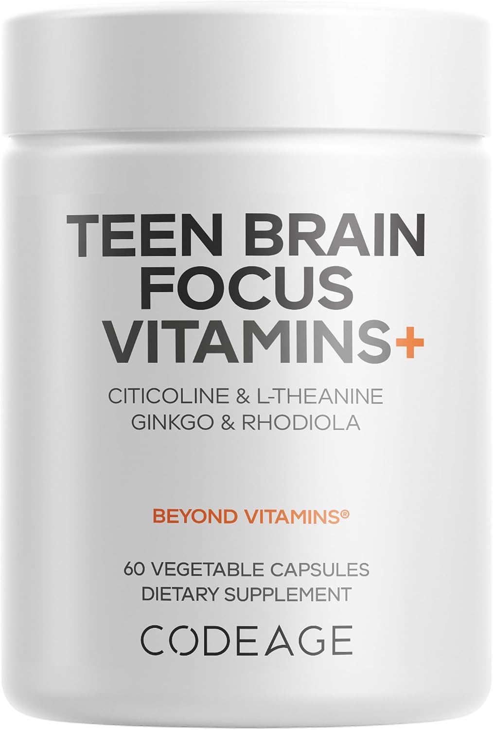 Codeage Teen Brain Focus Vitamins+ Multivitamínico para Adolescentes (60 Cápsulas)