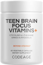 Codeage Teen Brain Focus Vitamins+ Multivitamínico para Adolescentes (60 Cápsulas)