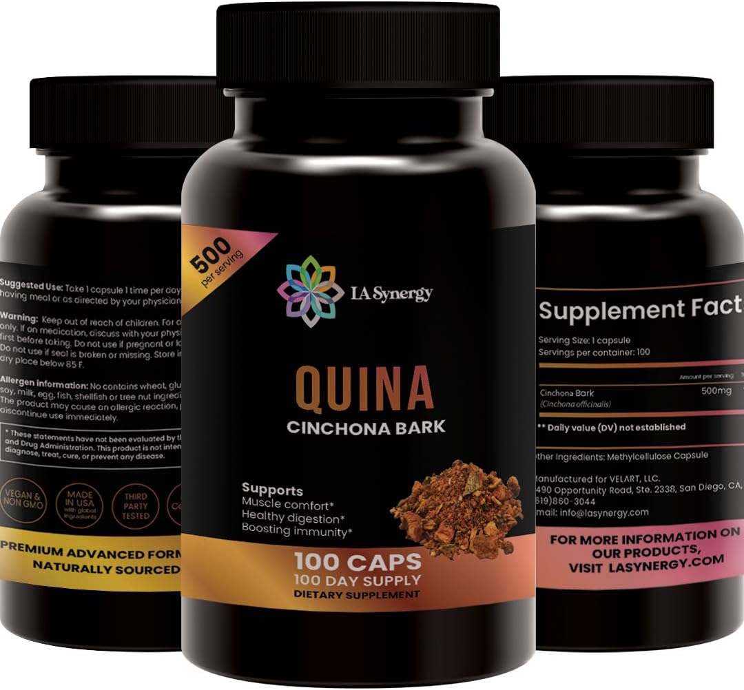 Cápsulas de Quina (Cinchona) 500mg - 100 Cápsulas Vegetales