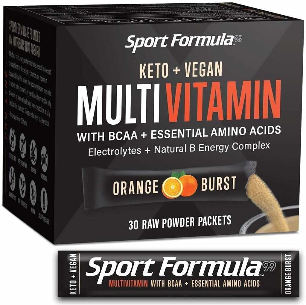 Vegan Daily Multivitamin with BCAA and Amino Acids - Sport Formula 99 - Orange Flavor Powder Sachets