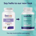 BESTVITE PABA 500mg (120 Cápsulas Vegetarianas) - Ácido para-Aminobenzoico