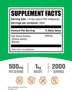 BulkSupplements Avena Sativa - Extracto de Paja de Avena en Polvo - 500mg por Ración, 1kg