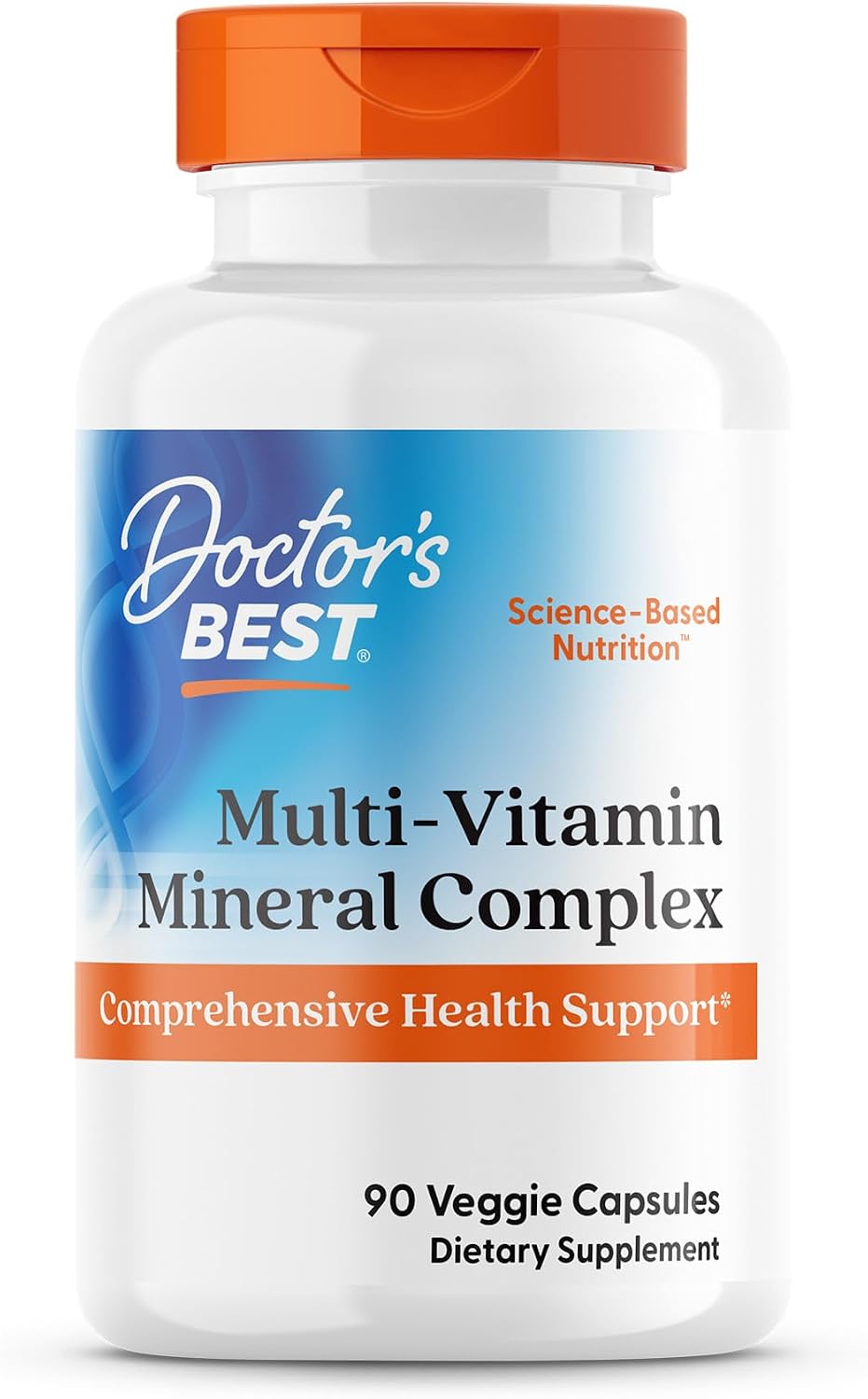 Doctor's Best Multi-Vitamin & Mineral Complex - Daily Vegan Multivitamin for Women & Men, Vitamins A, C, D3, E, K2, Riboflavin & Niacin, Adult Supplement, Non-GMO - 90 Veggie Capsules