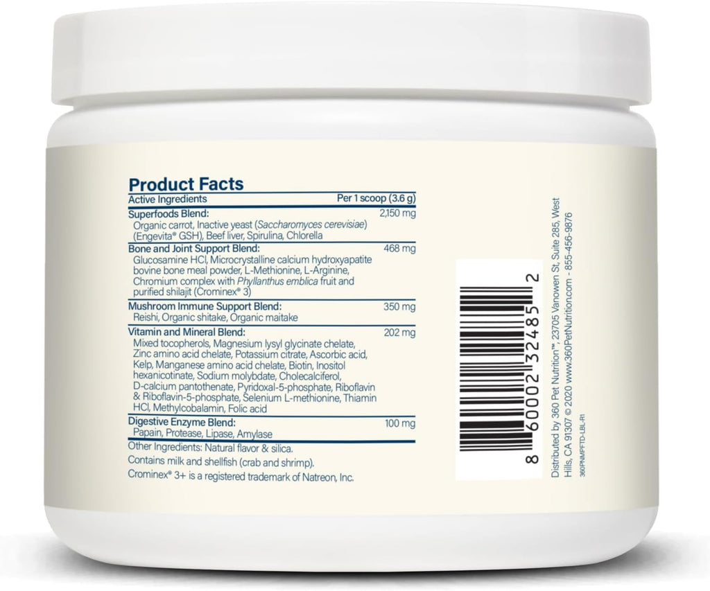 Canine Superfood Boost – Complemento alimenticio para perros, todas las etapas vitales, 30 raciones, sabor a carne