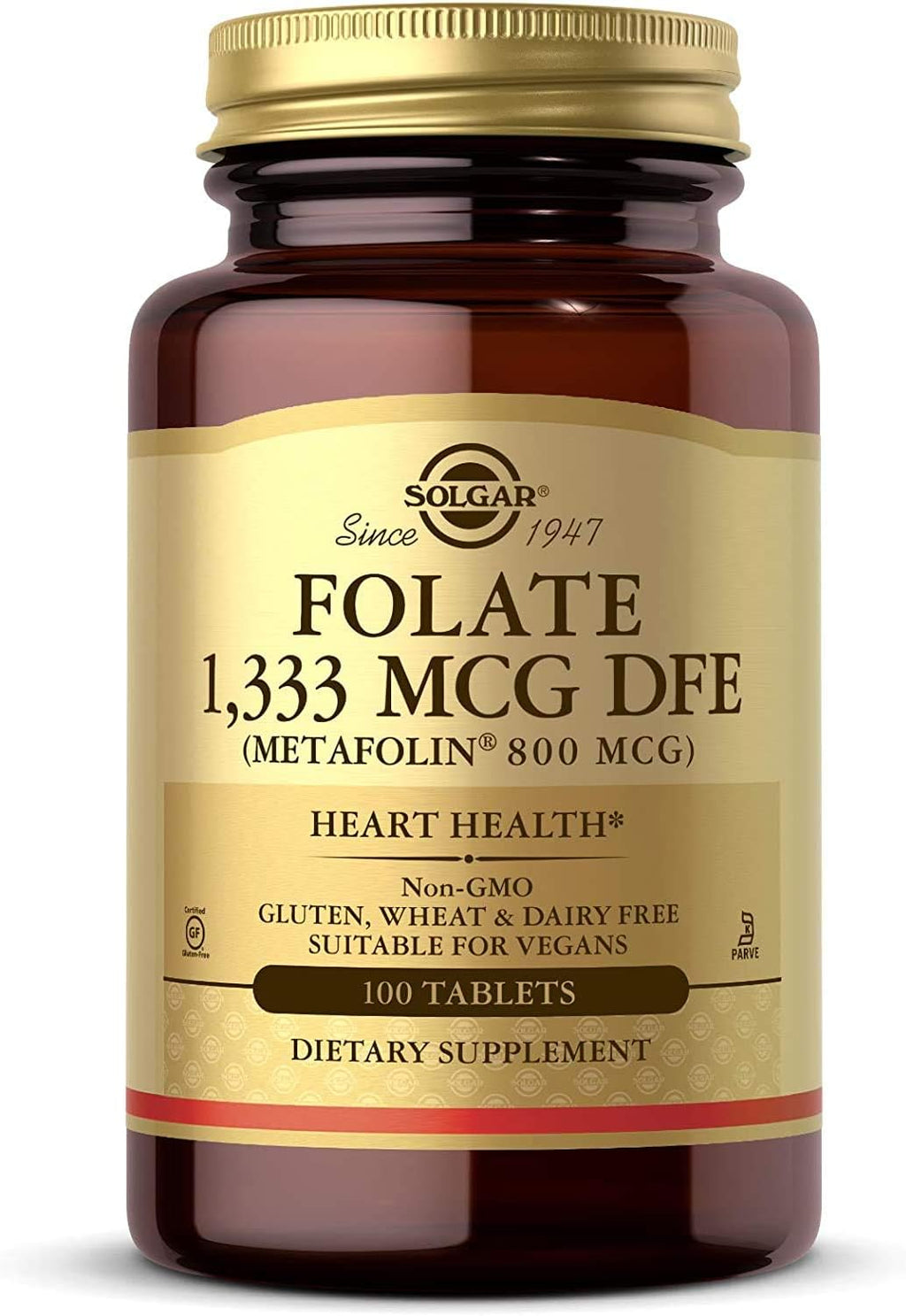 Solgar Folate 1.333 mcg DFE - 100 Comprimidos - Metafolin Bioactivo