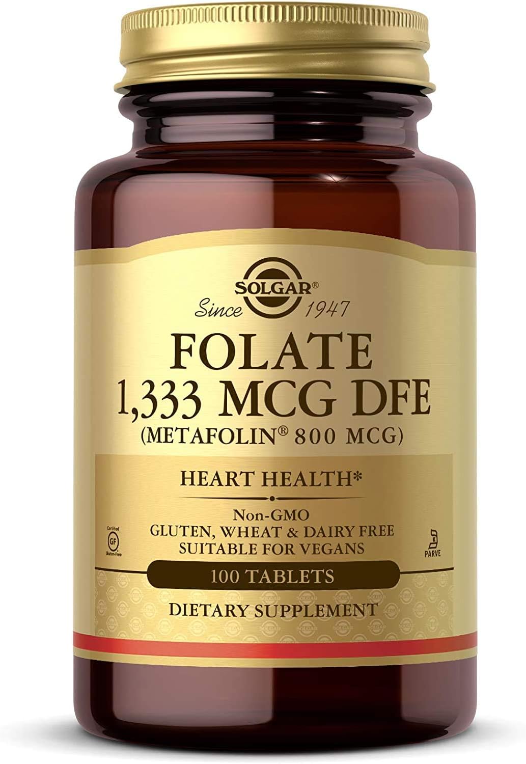 Solgar Folate 1.333 mcg DFE - 100 Comprimidos - Metafolin Bioactivo
