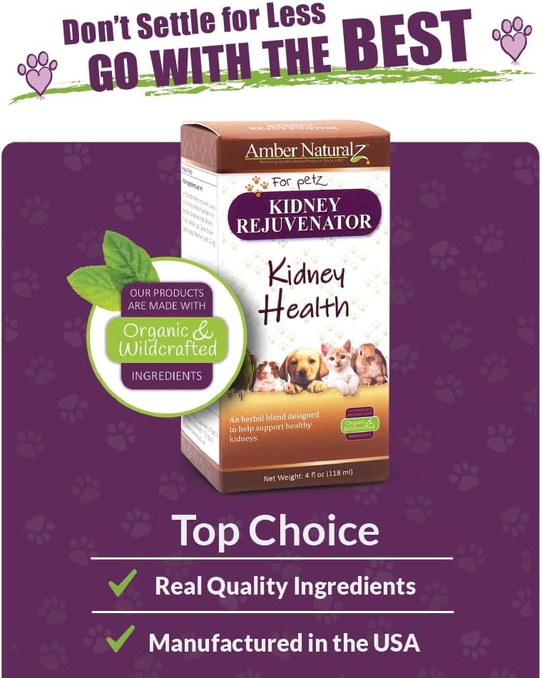 Amber NaturalZ Kidney Rejuvenator Suplemento Herbal para Mascotas - 118 ml