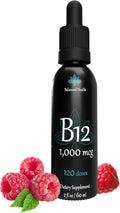 Balanced Health Vitamina B12 1000 mcg - Gotas Sublinguales de Metilcobalamina - Sabor Frambuesa - 120 Servicios