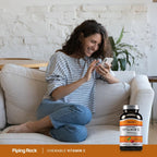 Piping Rock Vitamina C 1000mg Comprimidos Masticables con Rosa Mosqueta, Sabor Naranja, 180 Unidades