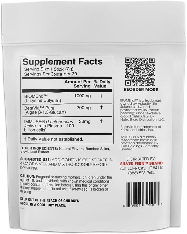 Silver Fern Brand Postbiotic+ Strawberry Lemonade Powder – 30 Stick Packs